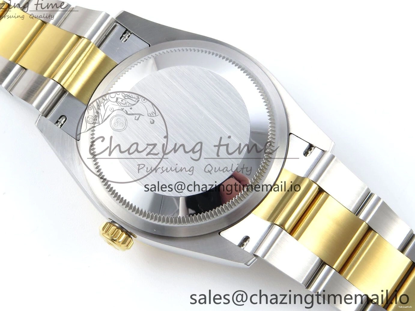 A3235 on Edition 36 126233 YG EWEF Marker Best DateJust Green Gray Bracelet Roman Dial Oyster SS 0212